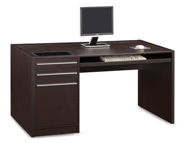 Contemporary cappuccino computer desk discount