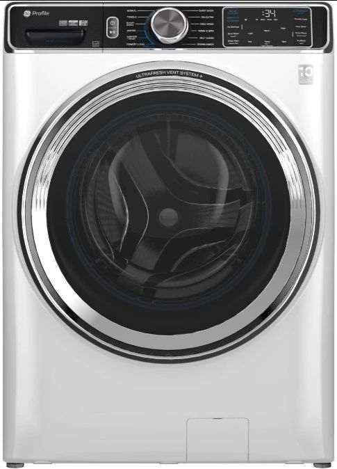 GE® Profile™ White Front Load Washer and Gas Dryer Laundry Pair-1