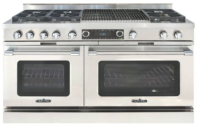 Capital Cooking™ Grand Chef 60" Stainless Steel Sealed Burner Pro Style Dual Fuel Range with 24" Grill-0