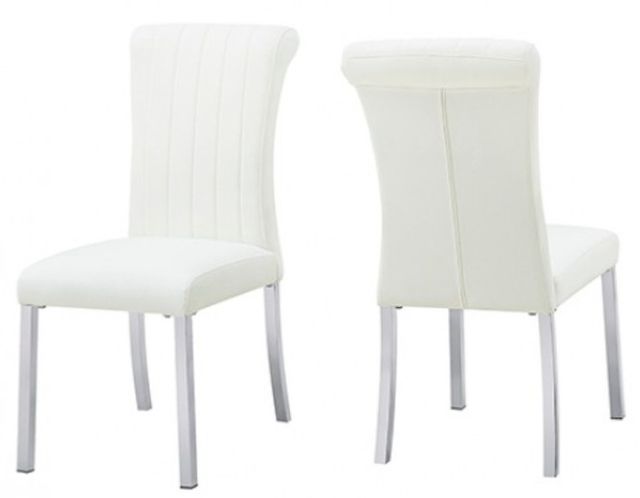 Furniture of America® Holstebro 2-Piece Silver/White Side Chair-0