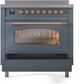 Ilve® Nostalgie II Series 36" Blue Grey Pro Style Induction Range-4