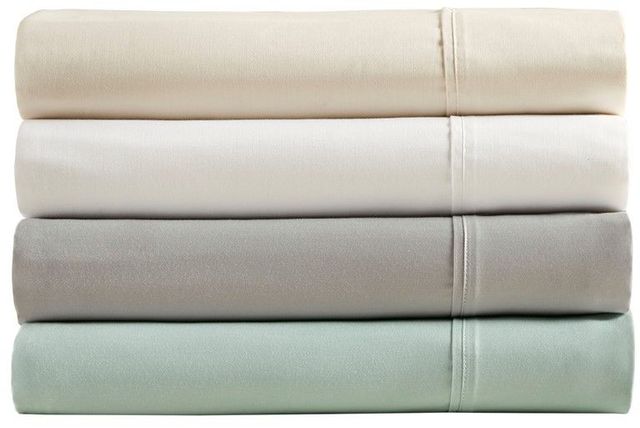Olliix by Beautyrest Seafoam Full 400 Thread Count Wrinkle Resistant Cotton Sateen Sheet Set-4