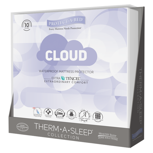 Protect-A-Bed® Therm-A-Sleep® White Cloud Waterproof Queen Mattress Protector-3