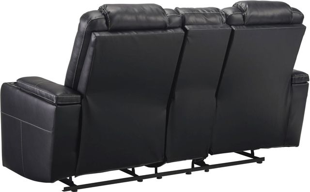Signature Design by Ashley® Center Point Black Reclining Loveseat with Console-2