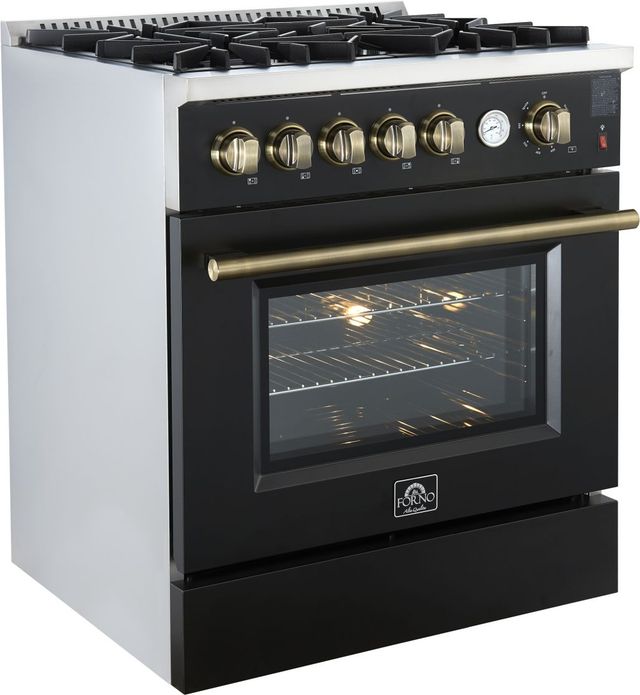 FORNO® Giovanni Series Alta Qualita 30" Black Pro Style Gas Range-1