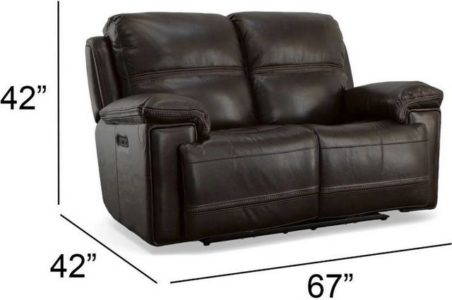 Flexsteel® Fenwick Dark Brown Power Reclining Loveseat with Power Headrests-5