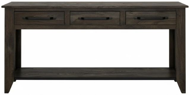 International Furniture Direct Teak Stained Dark Sofa Table-3