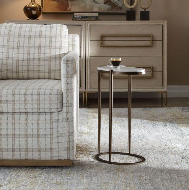 Uttermost® Mercier Bronze Round Marble Accent Table-1
