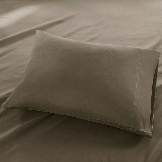 Olliix by Madison Park Brown Full 3M Microcell All Season Moisture Wicking Lightweight Sheet Set-1