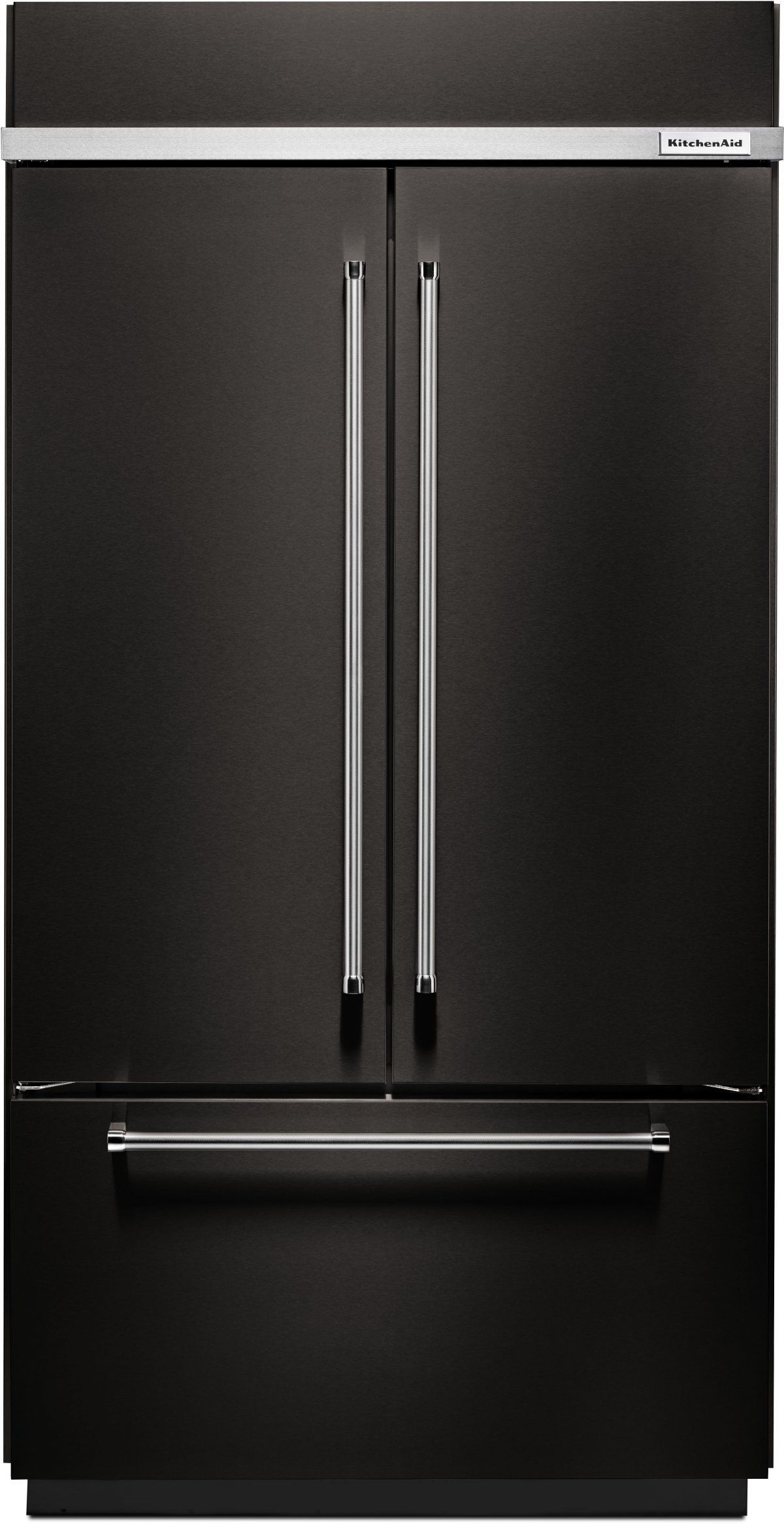 KitchenAid® 42 in. 24.2 Cu. Ft. PrintShield™ Black Stainless Steel Built In Counter Depth French Door Refrigerator