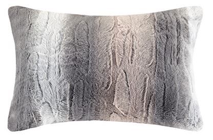 Olliix by Madison Park Zuri Blush and Grey King Faux Fur Comforter Set-2