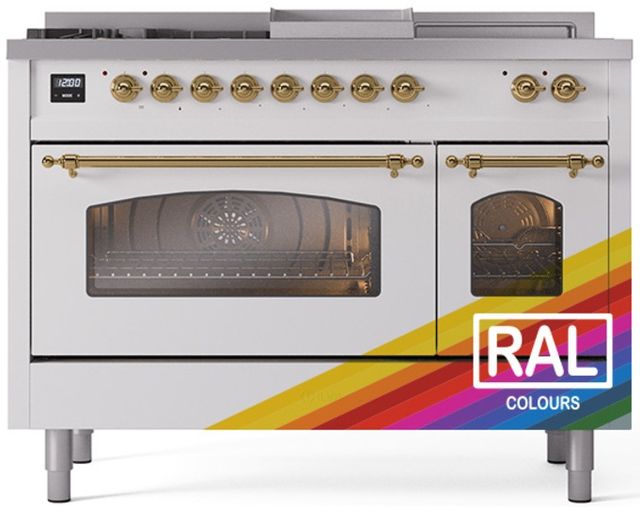 Ilve® Nostalgie II Series 48" Custom RAL Color Pro Style Dual Fuel Range-0