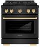ZLINE Autograph Edition 30" Black Stainless Steel Pro Style Gas Range with 4 Burner Cooktop-0