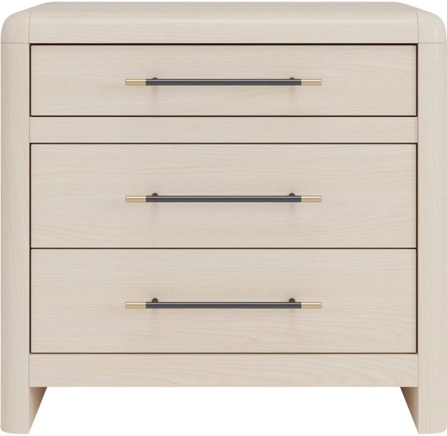 Modus Furniture Wallen White Sand 3-Drawer Nightstand-1