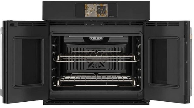 Café™ Professional Series 30” Matte Black Smart Single Electric Wall Oven with French Doors-1