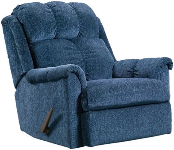 American Wholesale Furniture Tahoe Blue Rocker Manual Recliner-0