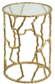 A & B Home Glass Top End Table with Gold Aluminum Base-2