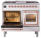 Ilve® Nostalgie II Noblesse 40'' White Pro Style Dual Fuel Range with Copper Trim-3