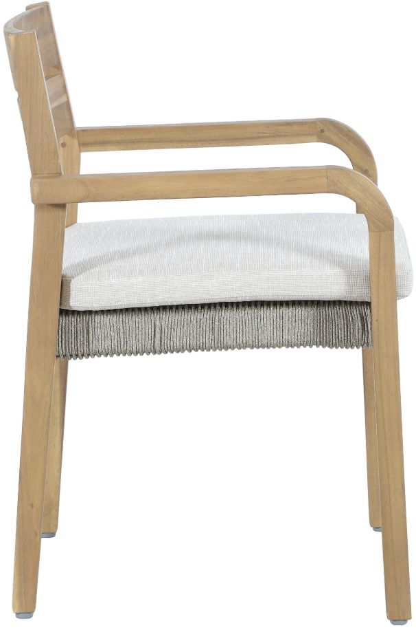 New Classic® Home Furnishings Arden Brown/Natural Fabric/Wicker Outdoor Patio Dining Arm Chair-3
