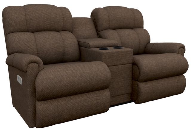 La-Z-Boy® Pinnacle Espresso Power Wall Reclining Loveseat with Console, Headrest, and Lumbar-0