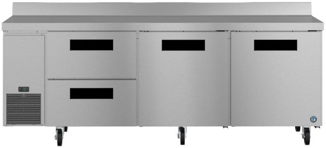 Hoshizaki Steelheart® 93" 30.17 Cu. Ft. Stainless Steel Three Section Worktop Side Mount Refrigerator with Drawer/Door Combo-0