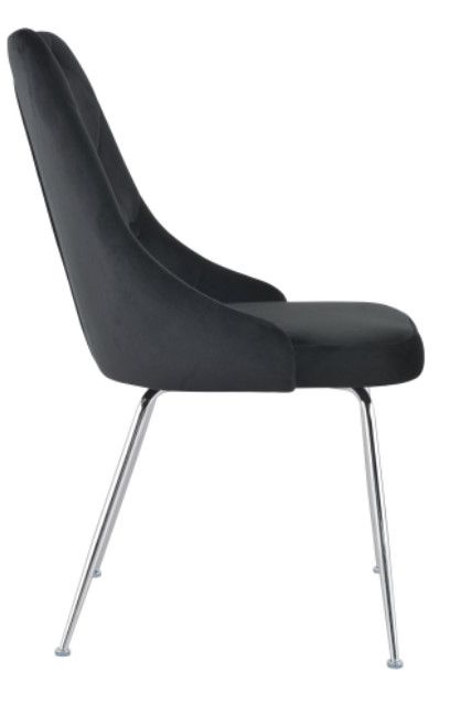 Mazin Furniture Plumeria Black/Chrome Dining Side Chair -2