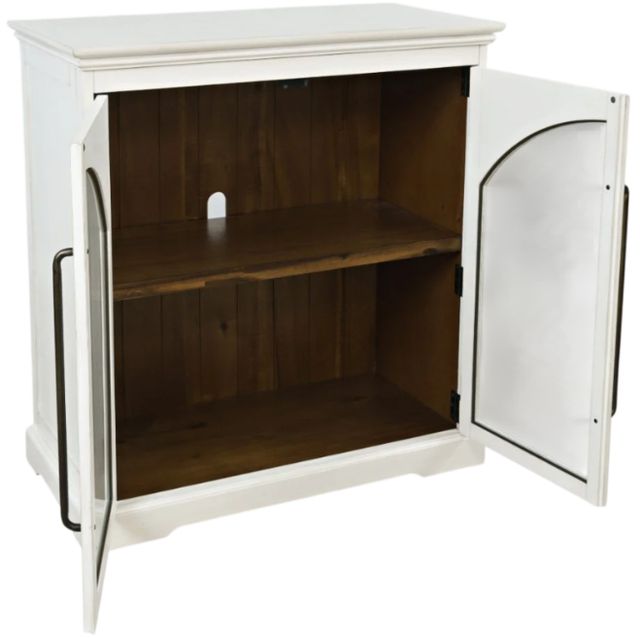Jofran Inc. Archdale Antique White 2-Door Gothic Arch Accent Cabinet-3