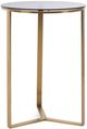 Decor-Rest® Furniture LTD Nicolo Smoked Glass Top Side Table with Brass Base-0