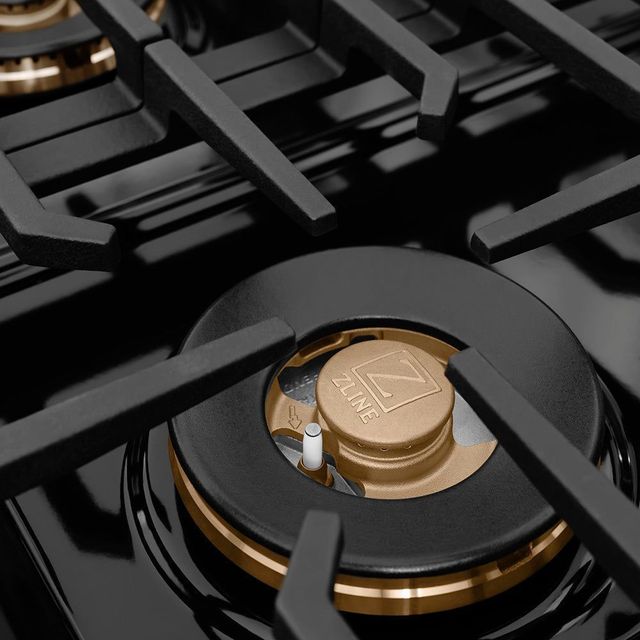 ZLINE Autograph Edition Paramount Series 36" Stainless Steel Pro Style Gas Range with Black Matte Door and Champagne Bronze Accents-3