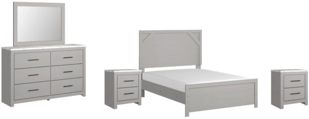 Signature Design by Ashley® Cottenburg 5-Piece Light Gray/White Full Youth Panel Bed Set-0