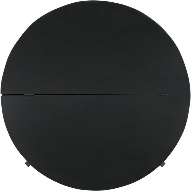 Signature Design by Ashley® Nashbryn Brown Round Coffee Table with Gunmetal Cross Base -2
