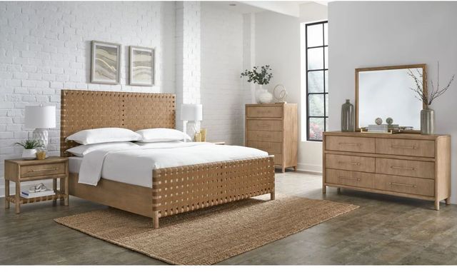 Modus Furniture Dorsey Ginger/Granola Full Woven Panel Bed-1