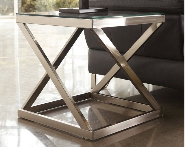 Signature Design by Ashley® Coylin Brushed Nickel Square End Table-2