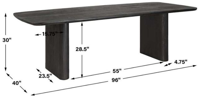 Uttermost® Kirin Black Reclaimed Fir Dining Table-4