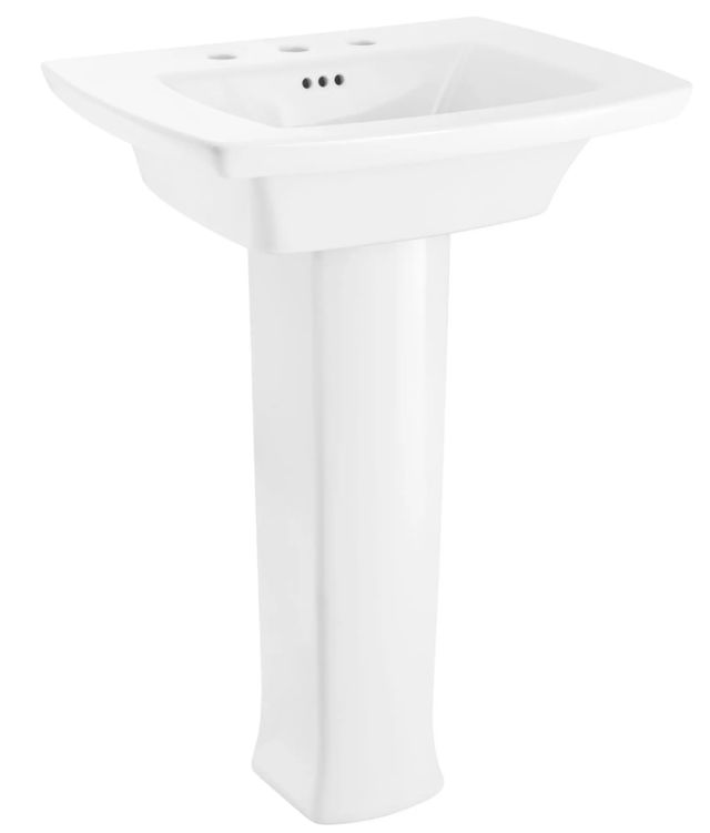 American Standard Edgemere White 8" Widespread Pedestal Sink Top and Leg Combination-0