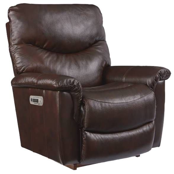 La-Z-Boy® James Walnut Leather Power Rocking Recliner with Headrest-0