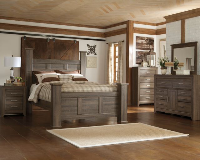 Signature Design by Ashley® Juararo Dark Brown King Poster Bed-2