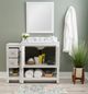 Linon Barkley 3-Piece White 31" Sink Vanity Mirror Floor Cabinet Set-2
