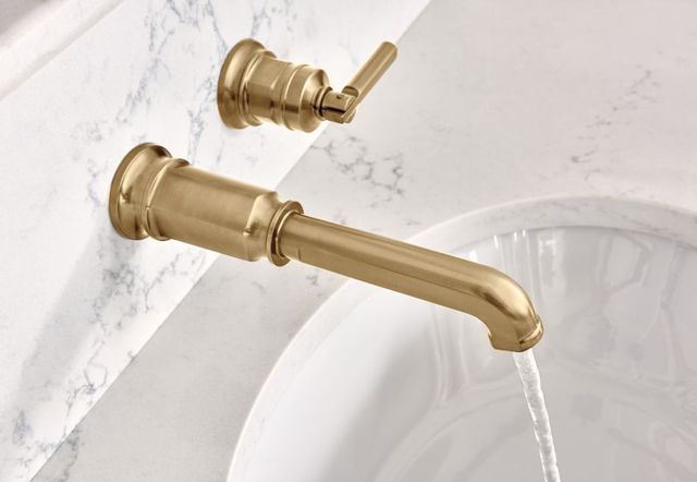 Brizo Invari® Brilliance® Luxe Gold® Wall Mount Lavatory Lever Handle Kit-2