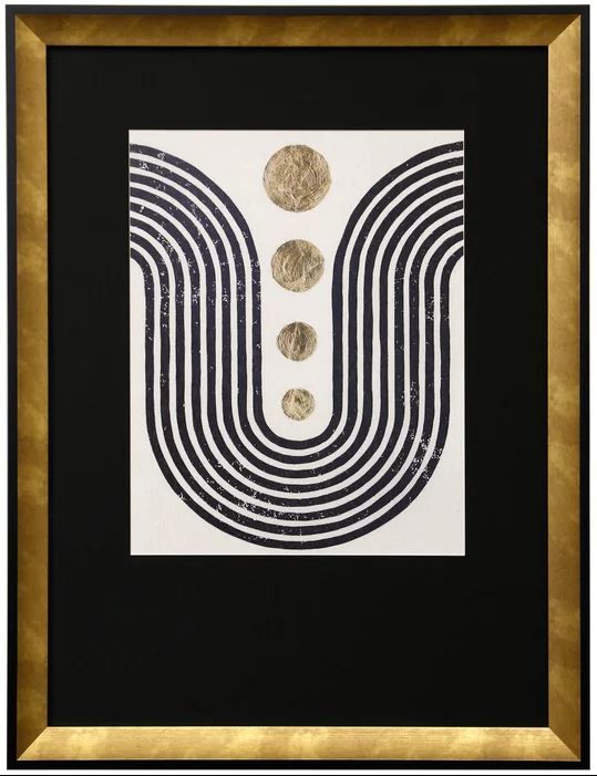 Stylecraft Black/Gold/White Framed Print-0