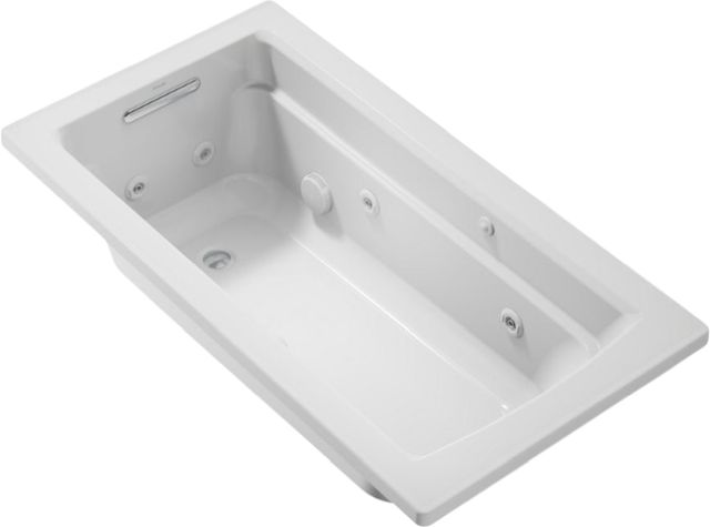 KOHLER® Archer® Ice Grey 60" x 32" Drop-In Whirlpool Bath with Bask® Heated Surface-0