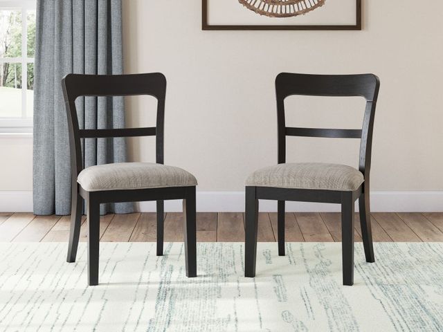 Signature Design by Ashley® Chadworth Black Upholstered Dining Side Chair-1
