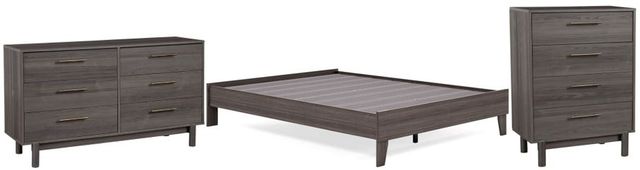 Signature Design by Ashley® Brymont 3-Piece Dark Gray Queen Platform Bed Set-0