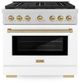 ZLINE Autograph Edition 36" Satin Stainless Steel Pro Style Gas Range with White Matte Door-0