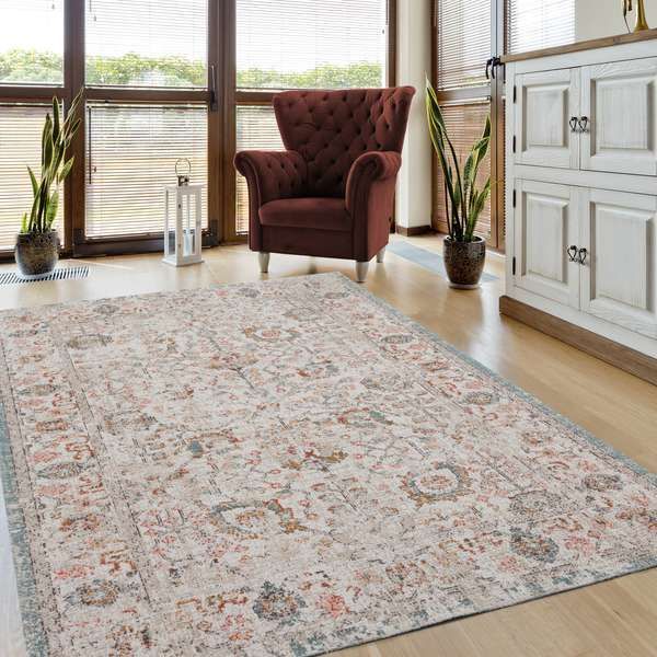 LR Home Antiquity Beige/Cream 5'x8' Area Rug-2