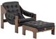 Four Hands Halston Heirloom Black/Terra Brown Chair and Ottoman Set-0