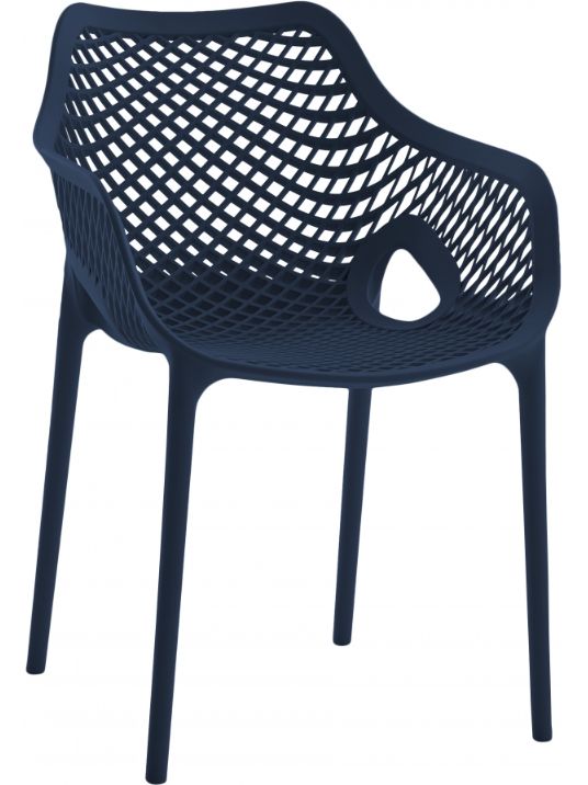 Meridian Furniture Mykonos Navy Plastic Outdoor Patio Dining Chair-0