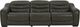Signature Design by Ashley® Center Line 3-Piece Dark Gray Small Spaced Power Reclining Sectional-0