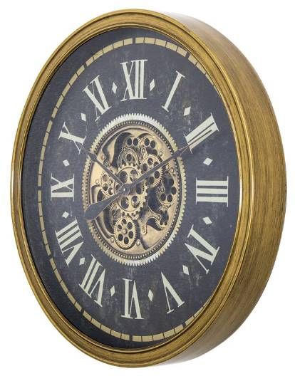 YHD Dark/Gold Aged Roman Gear Clock-1