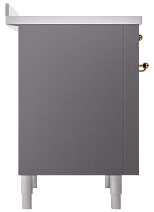 Ilve® Nostalgie II Noblesse 36'' Graphite Matte Pro Style Induction Range with Brass Trim-2